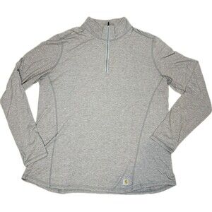 Carhartt Force Womens XL 1/4 Zip Heather Gray Pullover Shirt Workwear Western